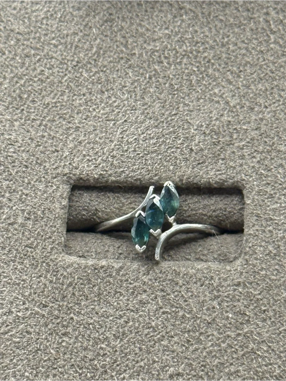 Sterling Silver Teal Marquise cut sapphire Stone Ring - Elegant Women’s Jewelry